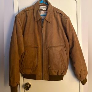 Dearskin trading post genuine leather, bomber jacket, size M